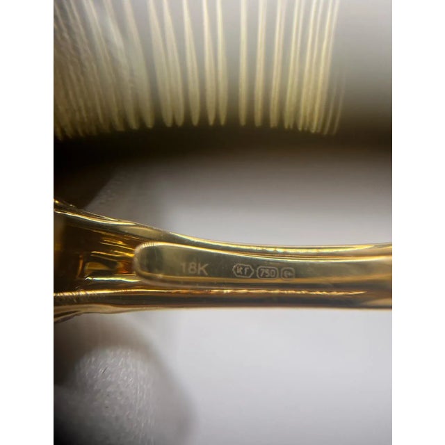 Metal Kat Florence 18k Gold Diamond & Zultanite Ring With Box Size 12 For Sale - Image 7 of 9