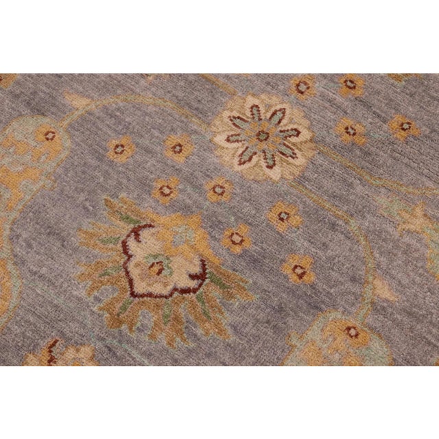 1990s Boho Chic Ziegler Gray Ivory Hand-Knotted Wool Rug - 8'3'' X 9'8'' For Sale - Image 4 of 7