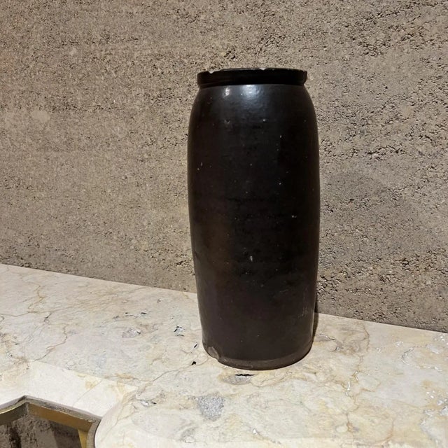 1980s Modern Dark Brown Ceramic Vase For Sale In San Diego - Image 6 of 6