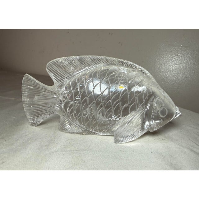 Antique Hand Carved Chinese Fish Figural Rock Crystal Stone Sculpture Statue For Sale - Image 4 of 13