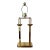 Vintage Modern Brass and Lucite Bouillotte Lamp For Sale