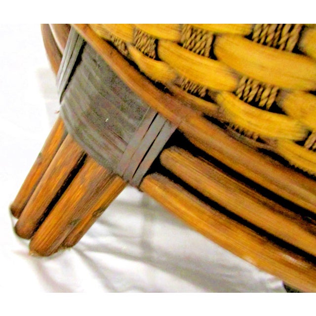 1970s Rattan Wicker Mandalay Chair With Cushions For Sale - Image 17 of 18