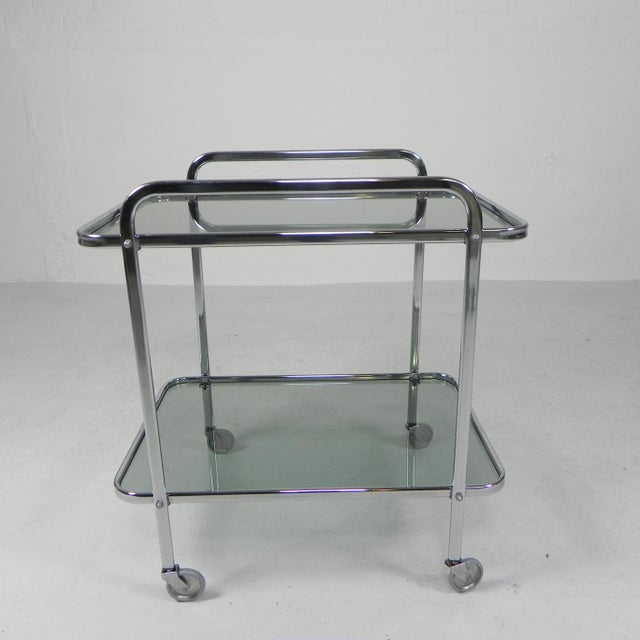 Vintage Chromed Serving Trolley, 1970s For Sale - Image 3 of 16