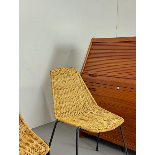 Beige Mid-Century Bauhaus Rattan Basket Chair by Gianfranco Legler, 1950s For Sale - Image 8 of 8