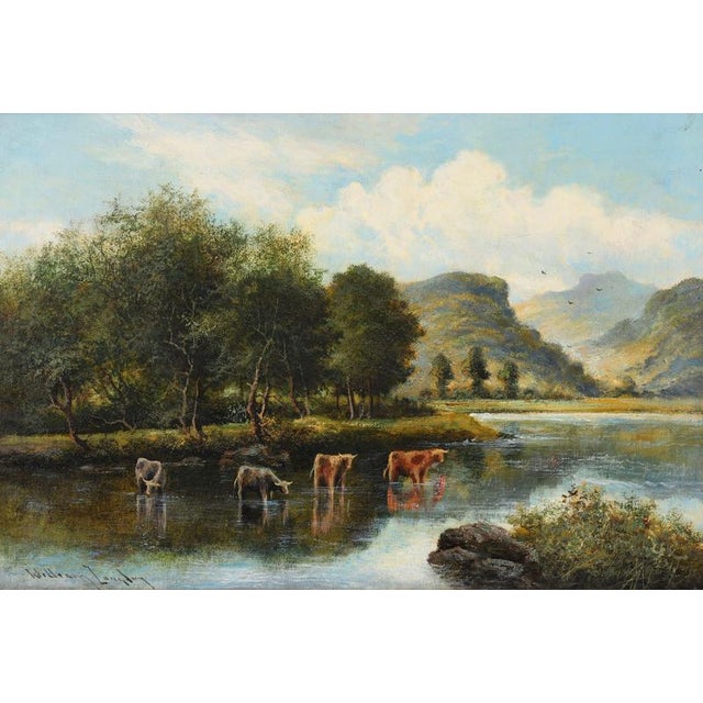 2000 - 2009 William Langley, Rural Landscape with Cows, 19th Century, Canvas For Sale - Image 5 of 14