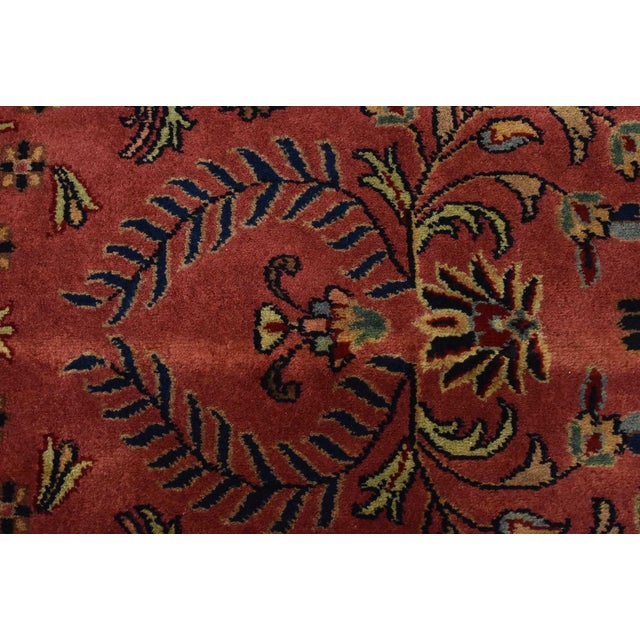 Sarouk Rug 9’11” X 13′ Pink Wool Traditional Hand-Knotted Oriental Carpet For Sale - Image 11 of 15
