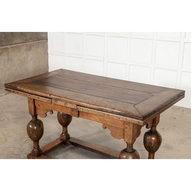 17th Century English Oak Draw-Leaf Refectory Table, 1680 For Sale - Image 15 of 18