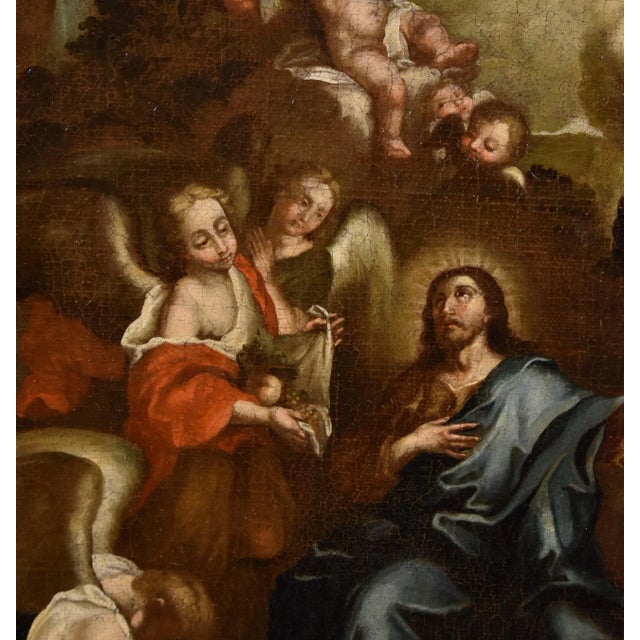 Circle of Pietro da Cortona / Berrettini, Christ in the Desert, 1650, Oil on Canvas For Sale - Image 4 of 15