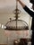 White 1920s/30s Frosted Glass Dome Chandelier With Brass Crown Detailing and Pink Blown Glass Beads For Sale - Image 8 of 9