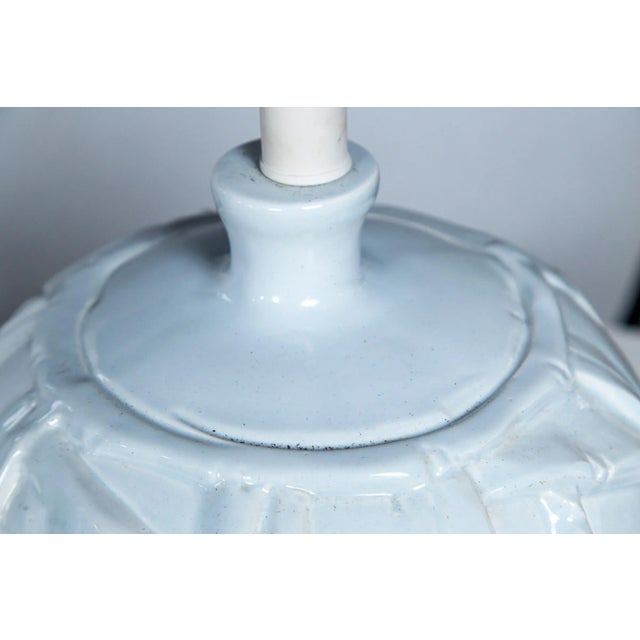 1970s White Ceramic Faux Bamboo Lamps, 1970s - A Pair For Sale - Image 5 of 11