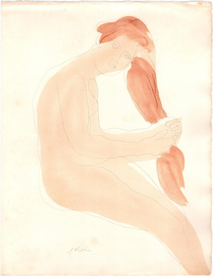 Rodin, Avec des gestes lents et charmants\., Nude, Original Lithograph, 1902