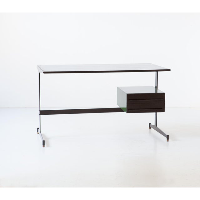 Vintage Italian Black and Green Desk Table, 1960s For Sale - Image 6 of 9