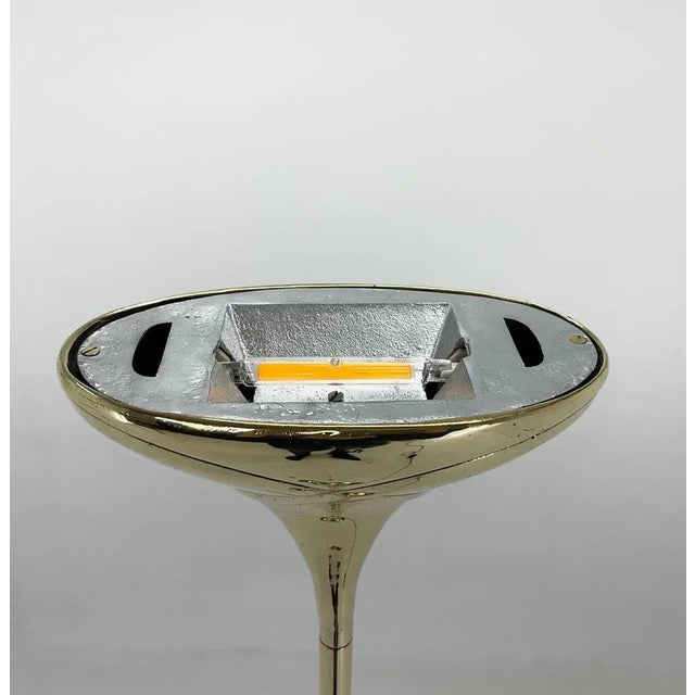 Silver Italian Brass Torchiere Floor Lamp, 1970s For Sale - Image 8 of 13