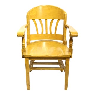 Turn of the Century Yale Library Bank of England Jury Style Office Chair Yellow For Sale