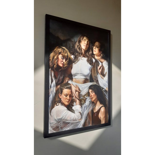 Babel depicts a group of five women, each expressing distinct emotions and narratives through their poses and facial...