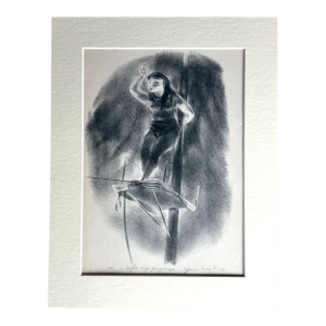 1939 Print in 11x14 Mat, Ready to Frame: Yasuo Kuniyoshi, "Tightrope Performer"