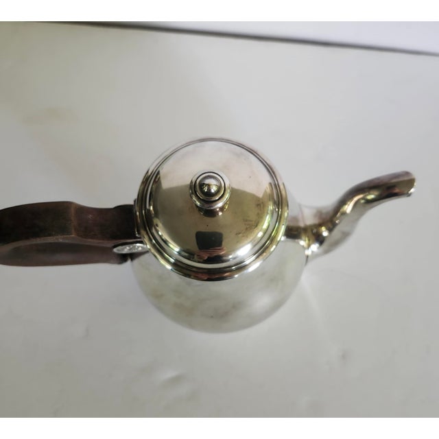 Art Deco Christofle France Bagatelle Silverplate Teapot W/ Dark Wooden Handle For Sale - Image 3 of 10