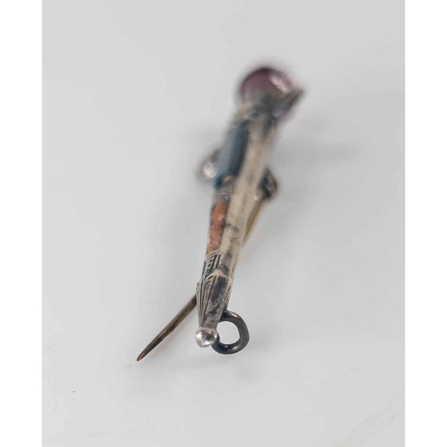 Early 20th Century Early 20th Century English Scottish Sterling Silver Dirk Pin With Jasper and Amethyst Glass For Sale - Image 5 of 9