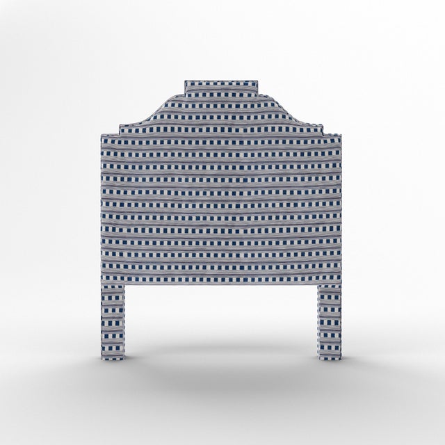 Elevate your bedroom with this luxurious upholstered bed, available exclusively on Chairish. Expertly crafted in the USA...