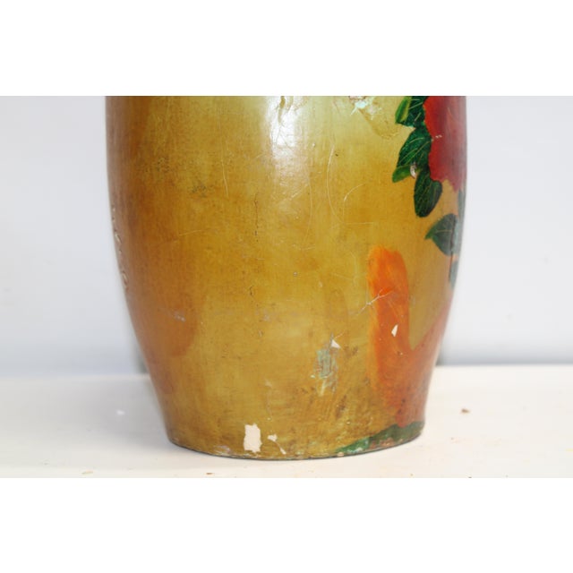 Kitten Playing in Flowers Vase Papier-Mâché For Sale - Image 10 of 14