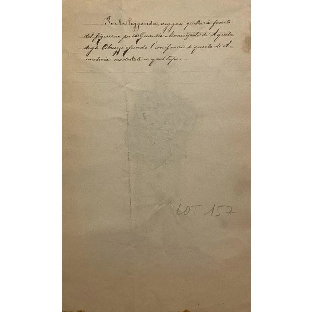 Figurino della divisa della Guardia Municipale di Amatrice'' 1881 is an original watercolor drawing on ivory-colored paper...