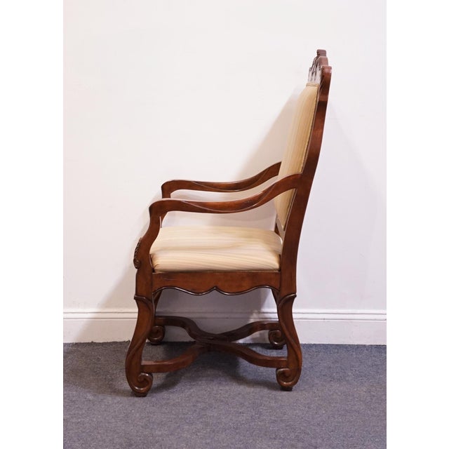 Wood Hekman Furniture Cherry Louis XV French Provincial Contemporary Style Dining Arm Chair 7-2225 For Sale - Image 7 of 11