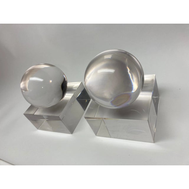 1980s 1980s Lucite Finial Paper Weights - A Pair For Sale - Image 5 of 6