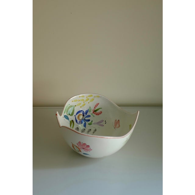 Large 1950s Faience Ceramic Bowl by Stig Lindberg For Sale In New York - Image 6 of 8