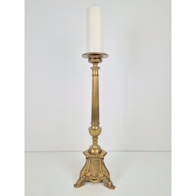 Large 19th Century Copper Church Candle Holder, France For Sale - Image 9 of 9