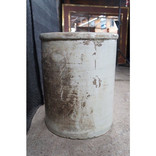 Antique Alabama Miller Pottery 15 Gallon Salt Glaze Stoneware Crock Butter Churn For Sale - Image 9 of 11