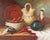 An oil on canvas still life painting by Peruvian artist Sonco Carrasco (born 1955). This still life piece features a bowl...
