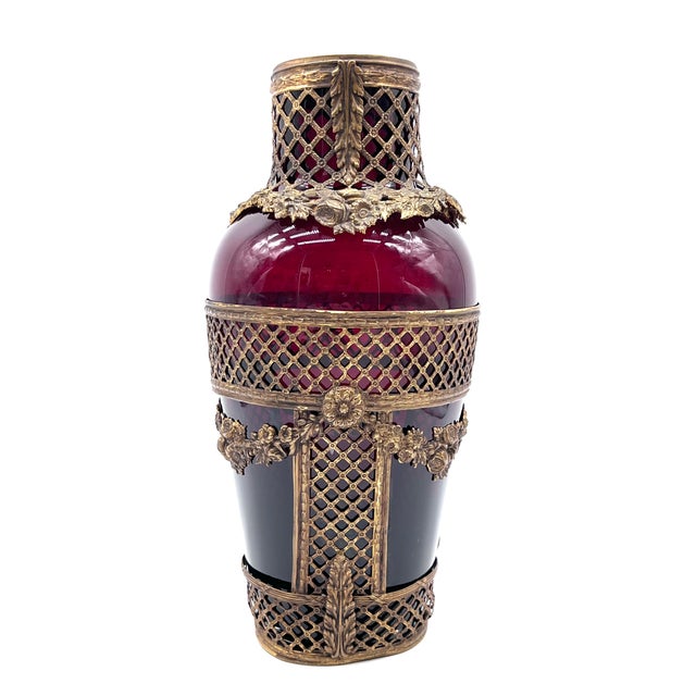 Ruby Glass Vase with Removable Ormolu Mount, France, 1900s For Sale - Image 16 of 16