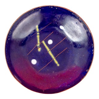 Handcrafted Bowl in Blue Enamel and Copper, 1960s For Sale