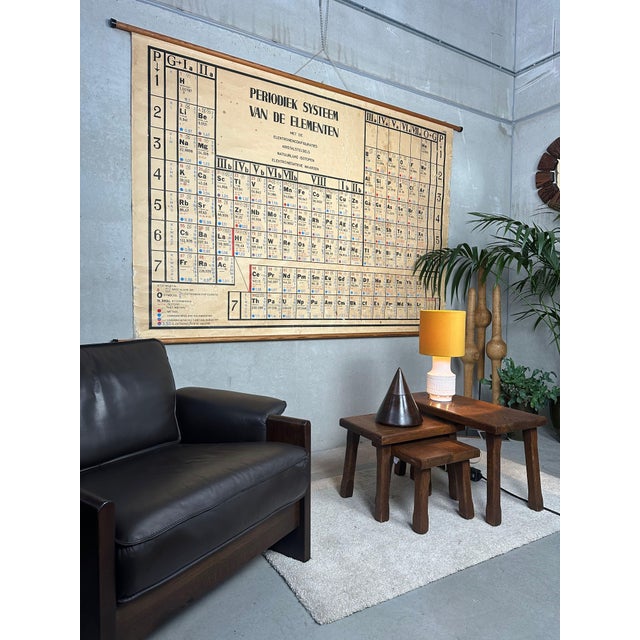 Periodic Table of the Elements School Chart in Linen, 1970s For Sale - Image 3 of 13