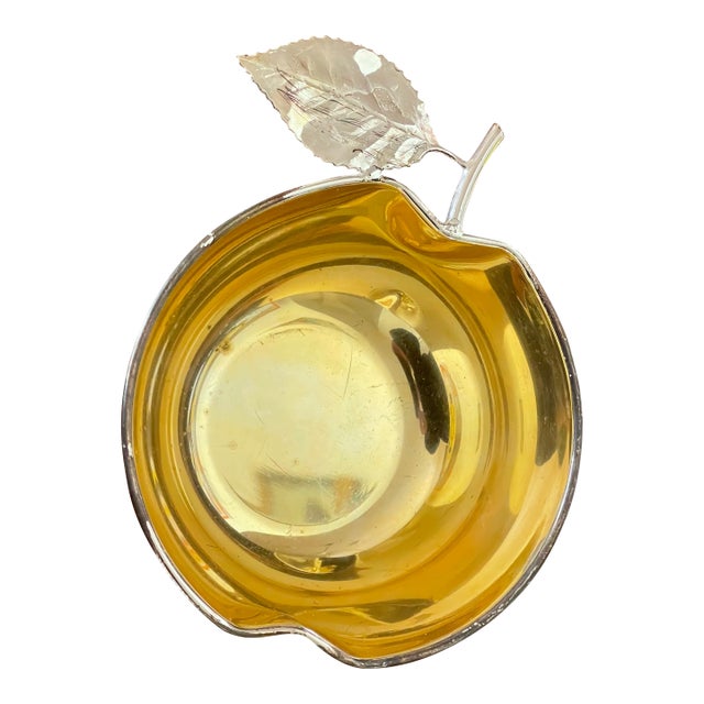 1960s 24 Kt Gold Plated Silverplated Appleshaped Dish For Sale