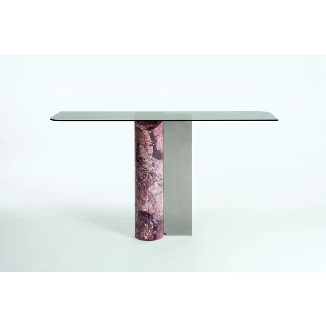 Cosmo Console by Andrea Bonini Limited Edition Dimensions: D 40 x W 150 x H 90 cm. Materials: Steel, fumè glass and Rosso...