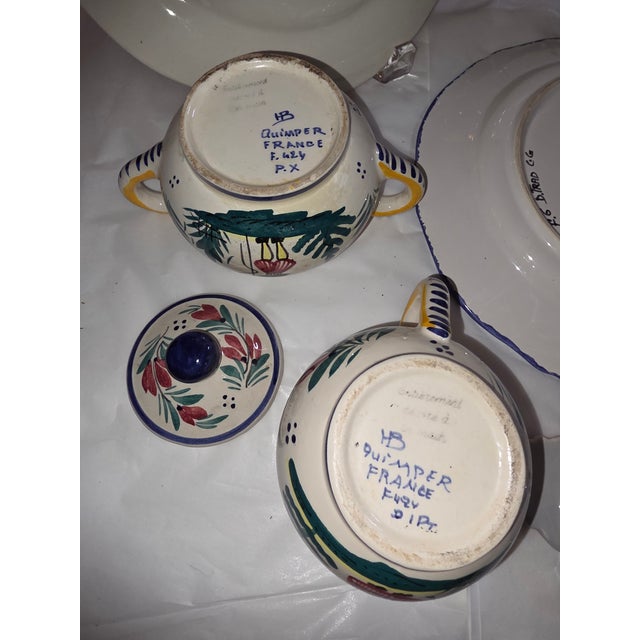 Collection of Eight Quimper French Faience Serveware Pieces For Sale - Image 9 of 16