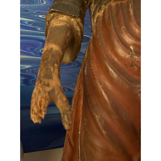 Large, 18th Century, Painted Santos Figure, circa 1720 For Sale - Image 9 of 10