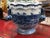 19th Century blue and white Chinese Thirteen Hongs of Canton pot depicting the port of canton. Peach and twigs handles.