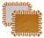 Jardin Embroidered Linen Scalloped Stripe Placemats with Color Backing in Amber, Set of 4 For Sale