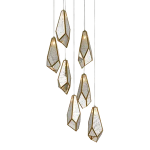 Currey & Company Glace 7-Light Multi-Drop Pendant