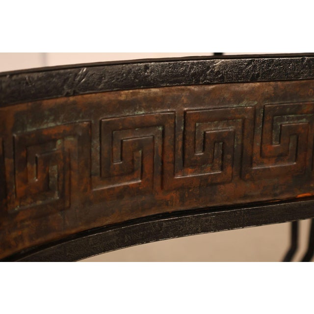 Maitland Smith Greek Key Console Table With Tessellated Marble Top For Sale - Image 11 of 18