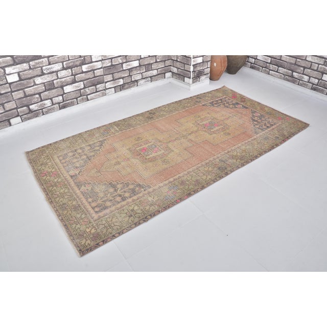 Handmade wool carpet in Turkish Anatolia , Vintage Oushak Rug,Turkish Vintage Anatolian Rug, Handmade wool Rug . One Of...