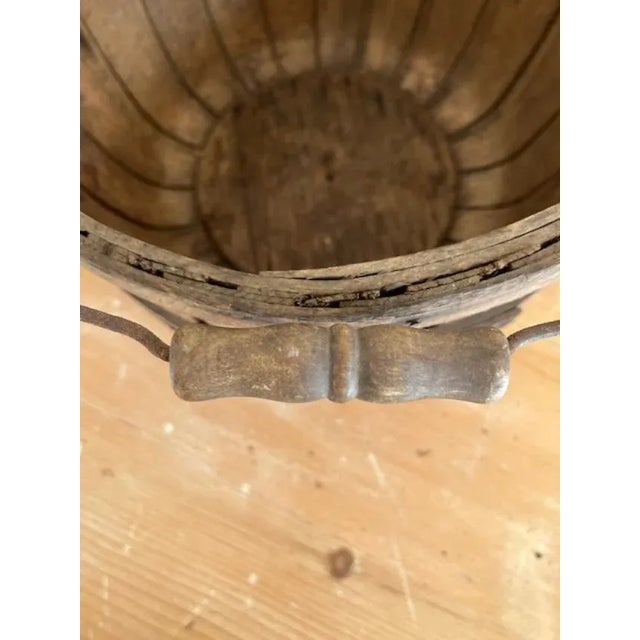 Wood Early 1900s Apple Gathering Oak Splint Basket For Sale - Image 7 of 11