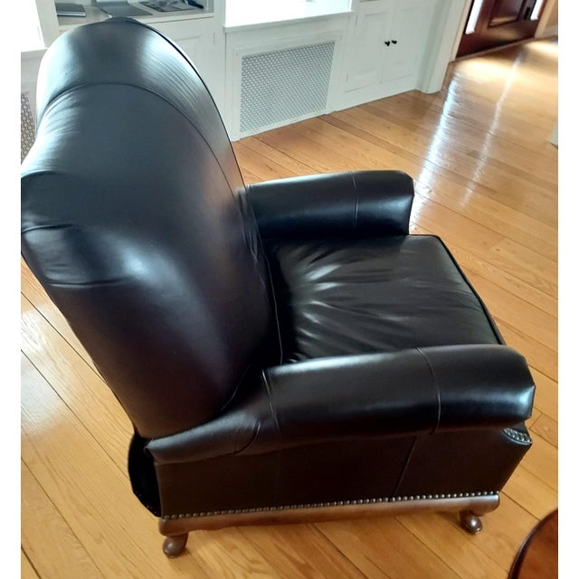 Thomasville Leather Recliner With Nailhead Trim Chairish