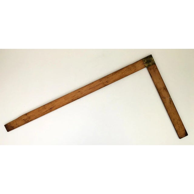 Early 20th Century Industrial Wood & Brass Ruler For Sale - Image 5 of 6