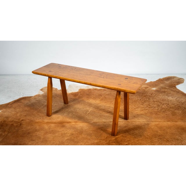 Mid-Century Modern Restored 1950s American Studio Craft / Mid-Century Maple Bench For Sale - Image 3 of 17
