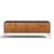 Stow & Davis Mid Century Walnut, Leather and Chrome Credenza This credenza measures: 73.75 wide x 20 deep x 26.25 inches...