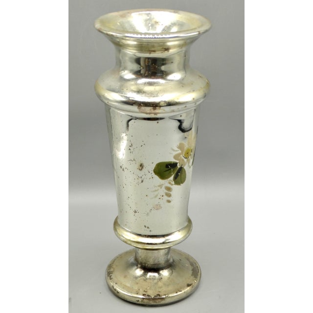 Lovely large antique urn shaped mercury glass vase circa late 19th century. This genuine hand blown mercury glass vase...