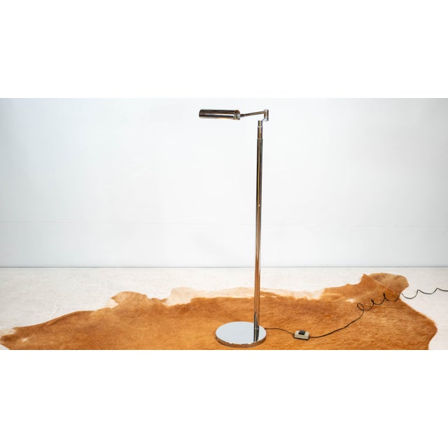 1970s Koch and Lowy Articulating Chrome Floor Lamp For Sale In Boston - Image 6 of 18